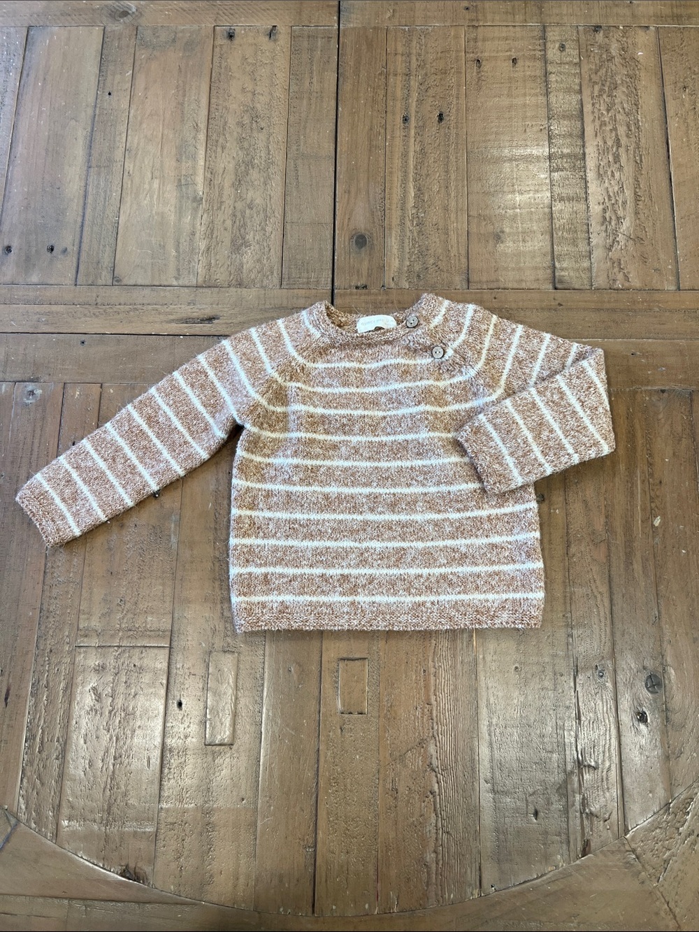 Quincey Mae long sleeve rusty brown striped sweater 12-18 months
